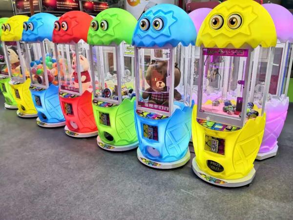 Ovo mágico 5 polegadas ursinho de pelúcia mini crianças pequenas brinquedo guindaste máquina de garra bilhete moeda operação arcade prêmio mach