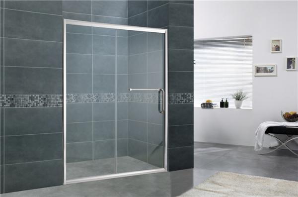 Aluminum Alloy Bathroom Shower Screens Tempered Glass Moving Door for Home / Hotel