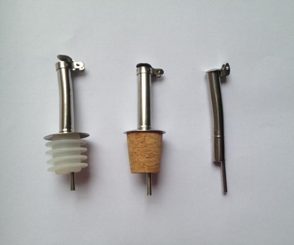 Hot Stainless Steel Cork Olive Oil Bottle Pourer with Metal Cap, Good Quality and Competitive Price