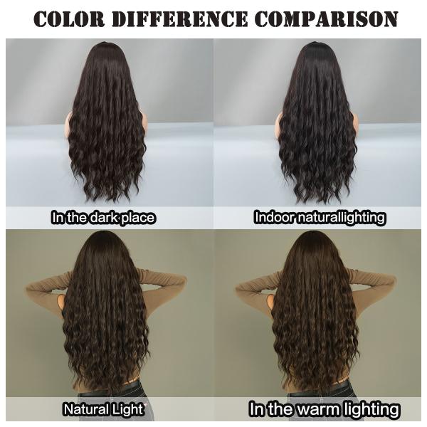 Fashion Long Deep Wave Hair Natural Black Synthetic Wigs For Women