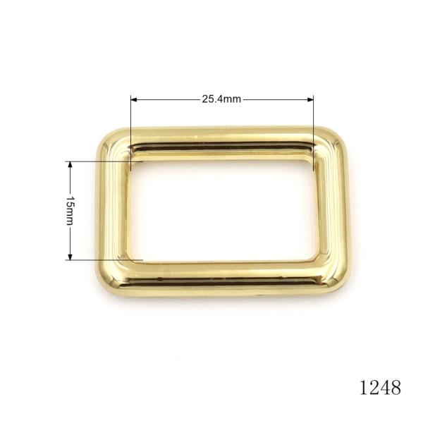 25.4mm Metal Square Buckle Gold Strap Slide Buckle Rectangle With Smooth Edge