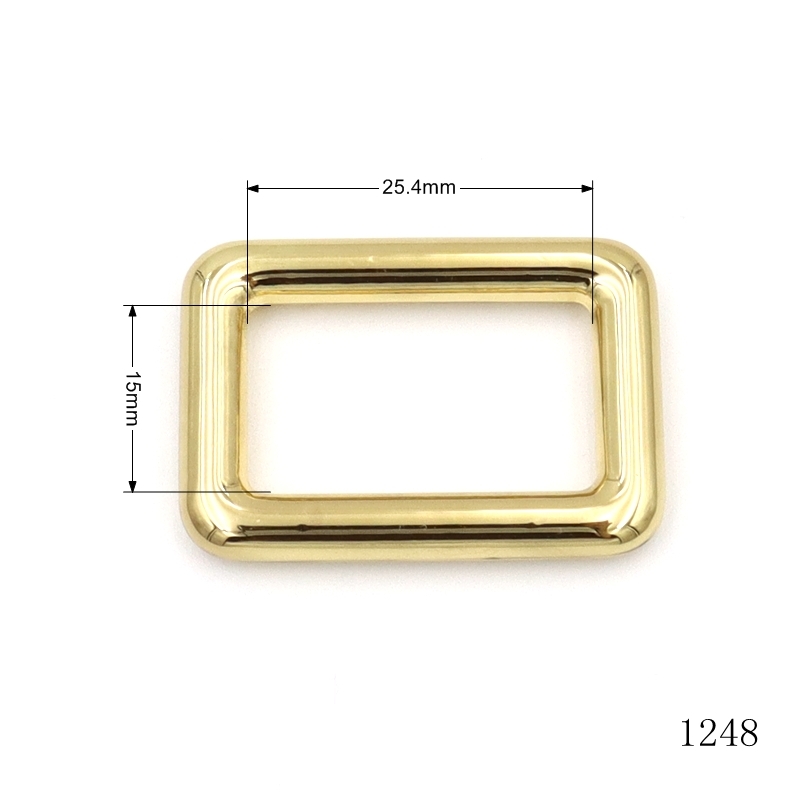 25.4mm Metal Square Buckle Gold Strap Slide Buckle Rectangle With Smooth Edge