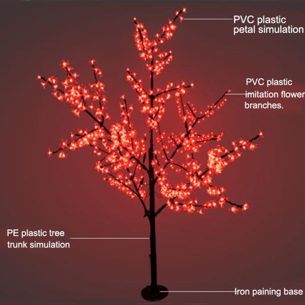 LED Iron Pole Cherry Tree Lights Peach Blossom Luminous Plant High Brightness