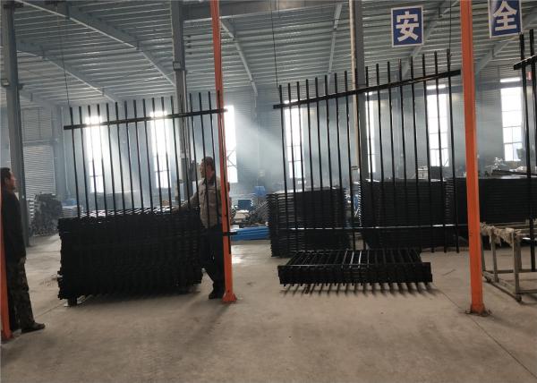 Pressed Spear Garrison Fence Tubular Welding Fencing 1800mm x 2400mm imported For Sale Stain Black Powder Pressed Spear