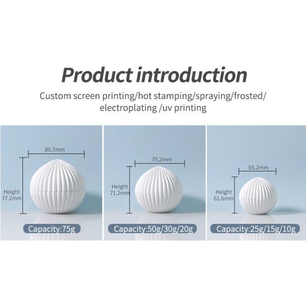 50g Skin Care Cream Jar Sphere Shape Cosmetic Plastic Jars Customized For Packaging