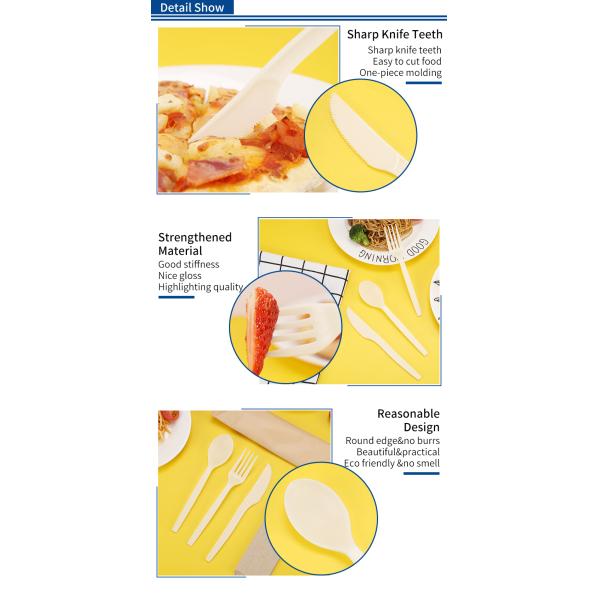 Biodegradable Plastic PSM Disposable Cutlery for Fast Food Takeaway