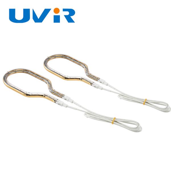 Short Wave Gold Coating 39-606mm Ring Infrared Lamps Tungsten Quartz Glass Tube