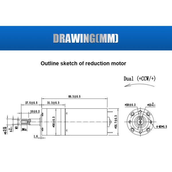 36mm Diameter High Torque Planetary Gearbox Motor For Smart Robot