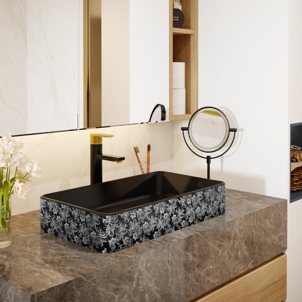 600*350*110mm Sanitary Ware Basin Rectangular Ceramic Bathroom Sinks