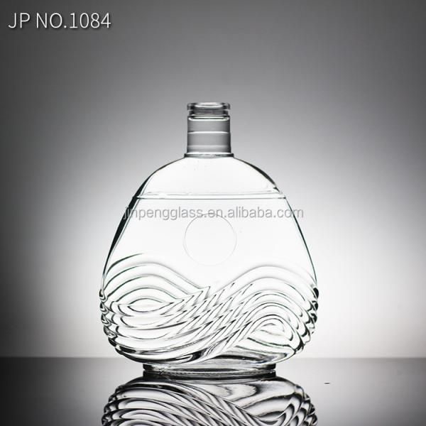 Logo Printed Glass Bottle Vodka Whisky with Screw Top and Grenade Shape