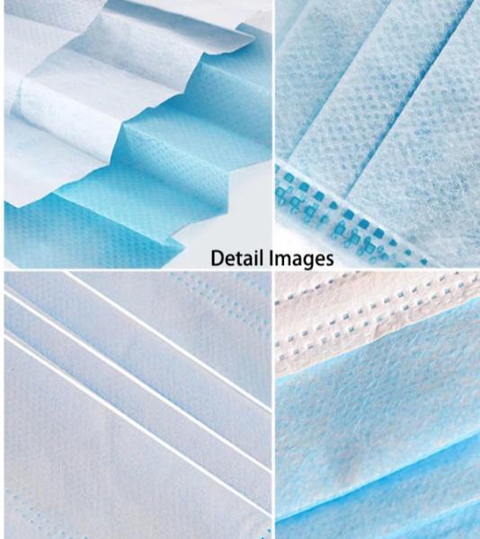 50 Pcs Disposable 3 Ply Earloop Medical Face Masks, Suitable For Home, School, Office  (Blue) At Wholesale Price