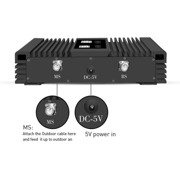 Black 2G 3G 4G Tri Band Network Booster Device Output Power 17dBm