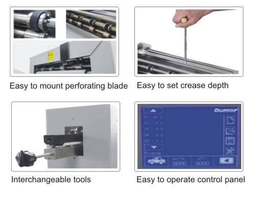 0.6mm / 1.2mm /1.4mm Paper Electric Creasing Machine With 5 Inches Touch Screen Crease-5335