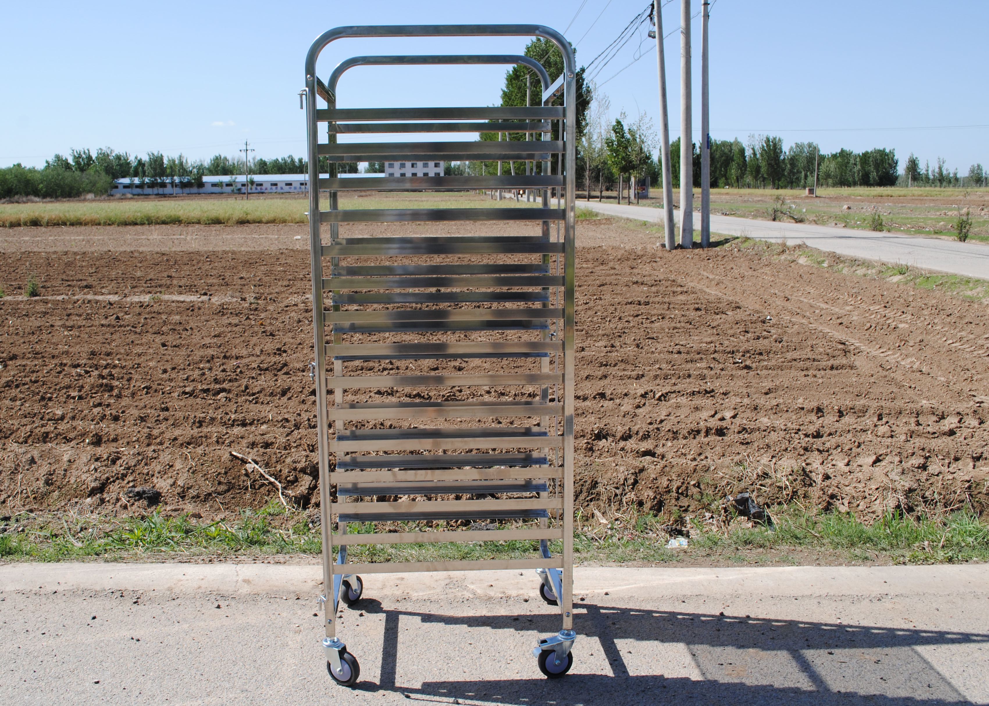 500kg Load Capacity Stainless Steel Rack Trolley 20 Layer 1.2mm Thick Heavy Duty Brake Caster Wheels