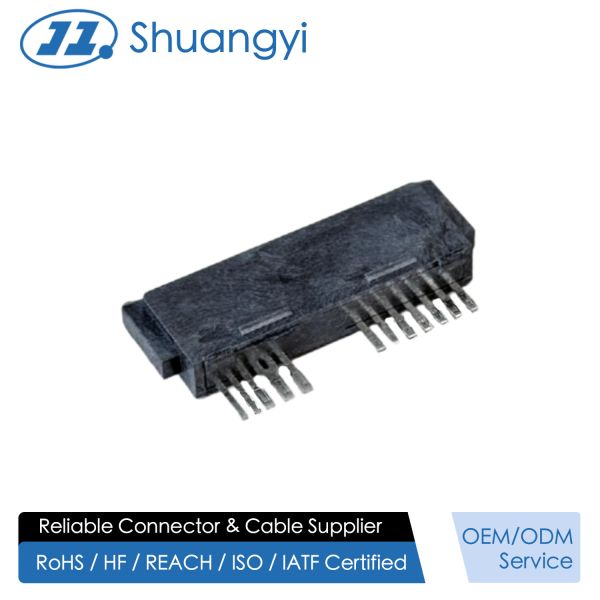 High-Reliability SATA 13Pin 180° Wire Solder Female Connector 1.27mm Pitch | Electrical Signal & Power Terminal Connector for Server, Automotive & Custom Wire Cable Transmission