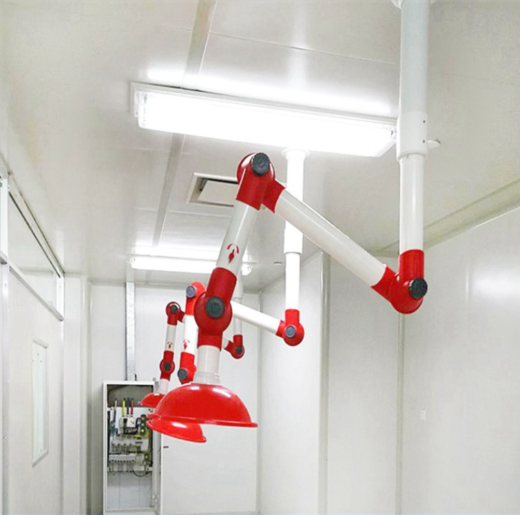 Durable Laboratory Accessories Ceiling Mounted Lab Extraction Arm Flexible