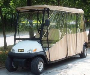 6 Seater Electric Golf Cart Parts And Accessories / Deluxe Brown Golf Cart Enclosures