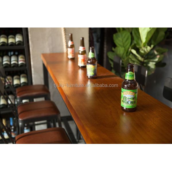 Home Bar Rustic Metal Frame Dining Tables High Rectangular Wood Kitchen Bar Table Stool