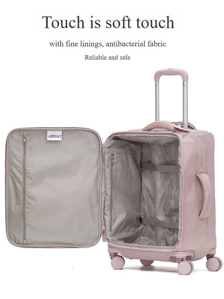 2025 Customizable Color Nylon Carry-On Travel Suitcase Hot Sale Lightweight Waterproof Spinner Wheels with Large Capacity