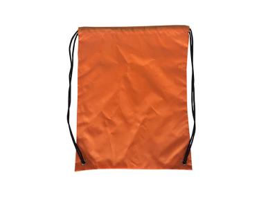 Orange Custom Drawstring Backpack GYM 210D Polyester Cinch Pack