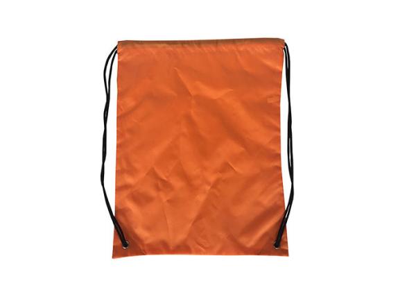Orange Custom Drawstring Backpack GYM 210D Polyester Cinch Pack