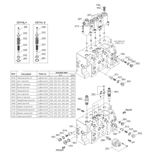 Гидравлический экскаватор R220 R225-5-9 Главный клапан управления для Hyundai 31Q6-16111