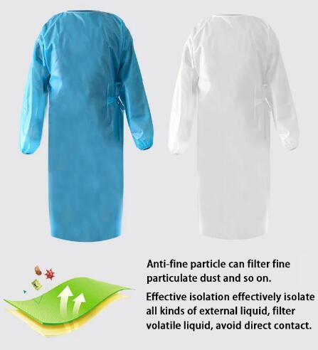 Knitted Cuff Non Sterile Disposable Surgical Gown With Ties