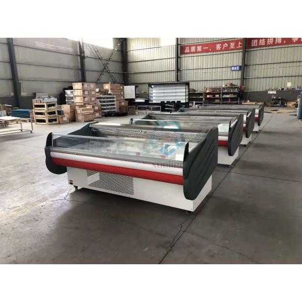 Supermarket Glass Door Chest Freezer Air Cooling 2 To 8 Degree