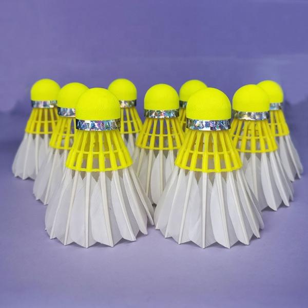 Yellow Badminton Training Shuttlecock Goose Flex Feather Stable Badminton Outdoor Shuttle