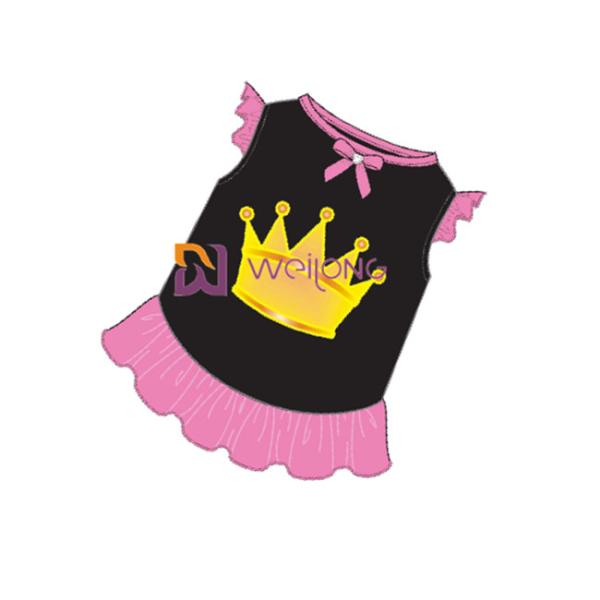 Glitter Print Crown Skirt Pet Dress Customization BSCI / WMT Pet Skirt