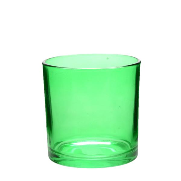 OEM recipientes de velas de vidro de cor verde para fazer velas superfícies lisas