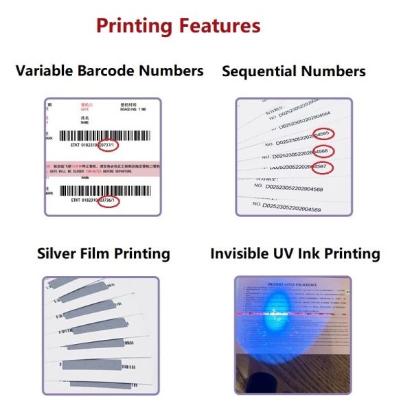 200x80mm Museum Tickets Theme Park Tickets Thermal Paper Tickets Perforated Fan Fold UV Printing