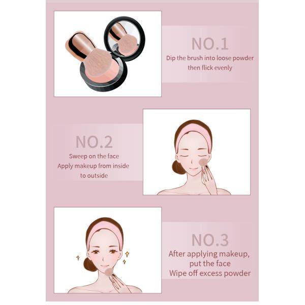 Форма 1Pcs пластиковой ручки щетки макияжа Kabuki стороны холеная