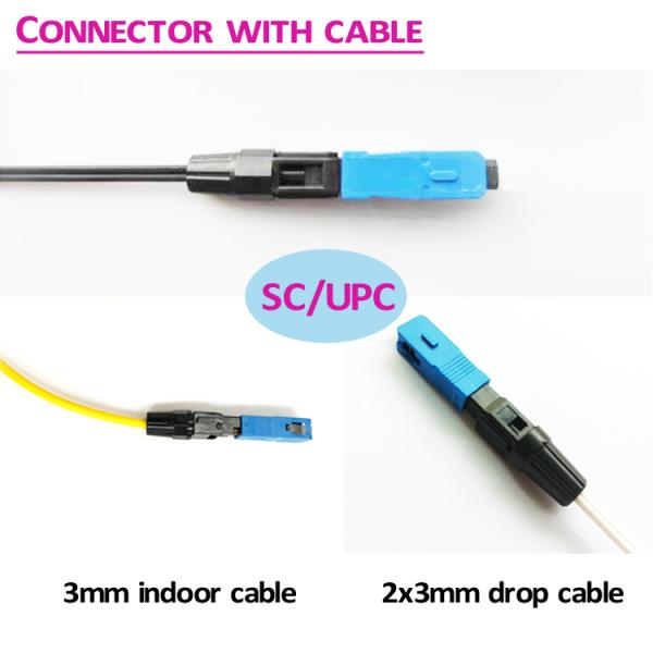 Падение стекловолокна FTTH привязывает быстрый SC соединителя Mecahncial, поле - installable SC LC FC G657A соединителя