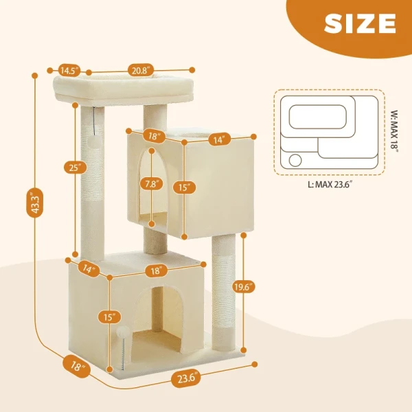 Modern Luxury Halloween Cat Tower Condo Eco-Friendly Wood Rattan Scratching Post Jumping Platforms Indoor Cat Furniture Carton