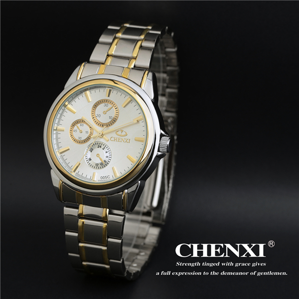 L005C6 Rose Gold Big Dial Wristwatch Watch Box Hand Pointer Stainless Steel Quartz Watches