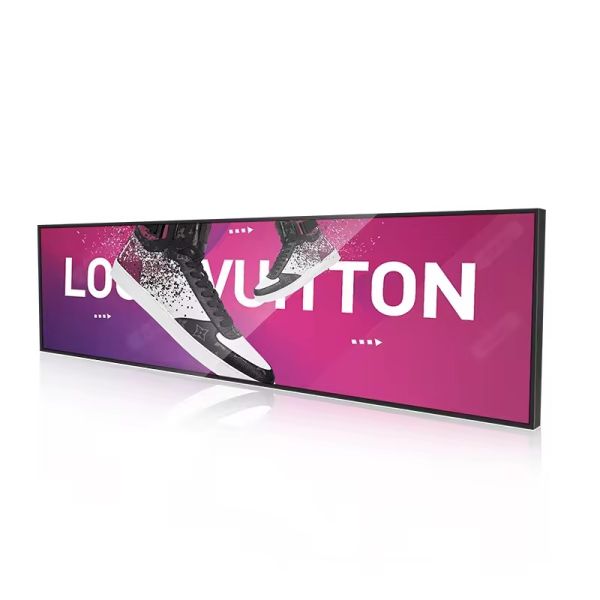 CH Commercial IPS LCD Digital Signage Stretch Bar Display with Edge-Lit LED Backlight and Cloud-Based CMS for Retail Shelves