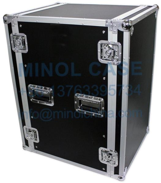 Custom Size Logo 18U Space Vertical DJ Amp Rack Flight Case With Wheels