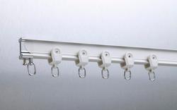 White Ceiling Silent Curtain Track Wall Mounted Metal Aluminum Material For Bay Window