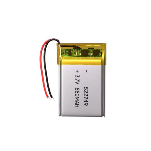 522749 880mAh 3.7V LiPo Battery Rechargeable Lithium Polymer Cell for Smart Wearable Bluetooth Devices Small Electronics