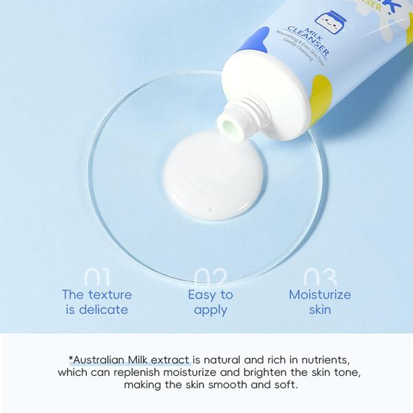 Private Label Milk Face Cleanser Foam Face Wash Facial Cleanser for Face
