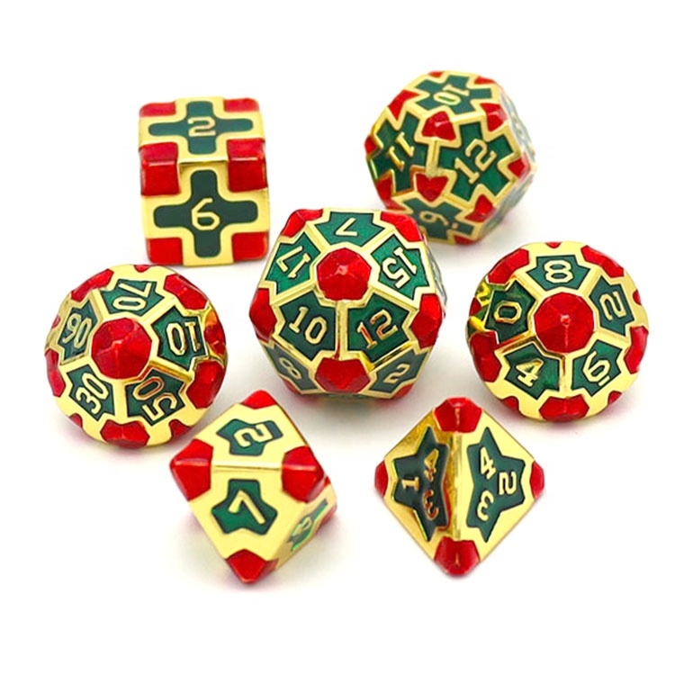 Zinc Alloy Metal Dice with Electroplating Finish and Customized Logo for Role-Playing Games