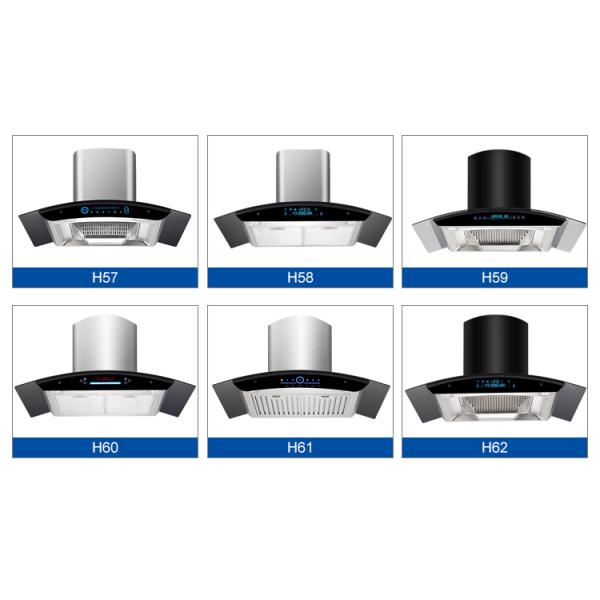Smart Stainless Steel Glass Range Hood with App Control Low Noise Kitchen Chimney Hood
