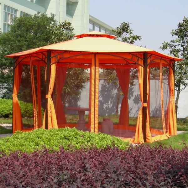 2.5*2.5*2.5M PVC Hexagonal Aluminum Canopy Gazebo Tent for Garden Outdoor Activities