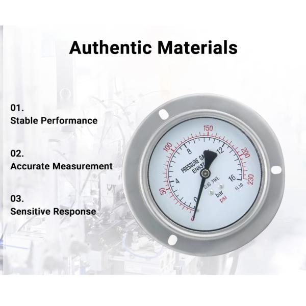 4 Inch Stainless Steel Pressure Gauge 2500bar G Thread Hydraulic Universal Manometer