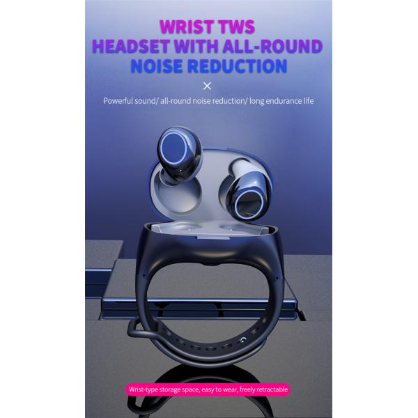 ABS 90dB Waterproof Bluetooth Earphones 5V Fitness Tracker Earbuds