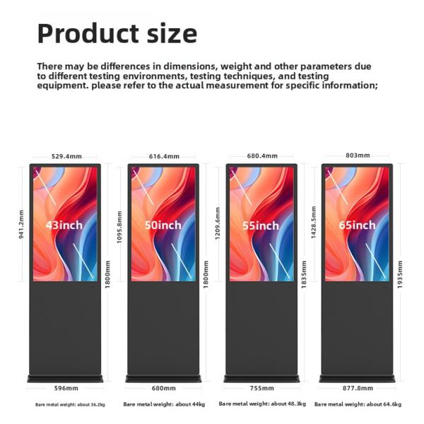 Free CMS Interactive Touch 43/49/55 Inch LCD Indoor Totem Kiosk IP65 Rating Advertising Player High Visibility for Indoor Use