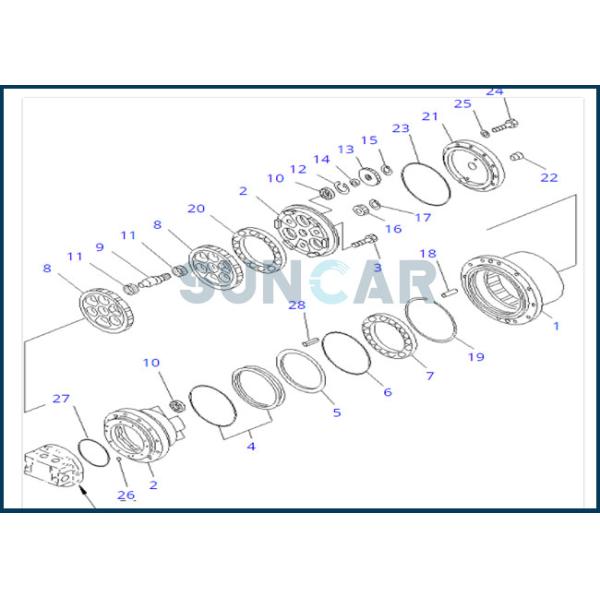 203-60-63102 набор уплотнения мотора 2036063102 перемещений приспосабливает экскаватор PC120, PC130