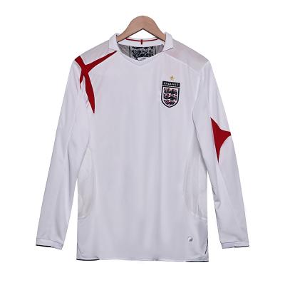 Angleterre 2006 Retro Long Sleeve Home Fan Edition Jersey rend hommage à la génération dorée des Trois Lions