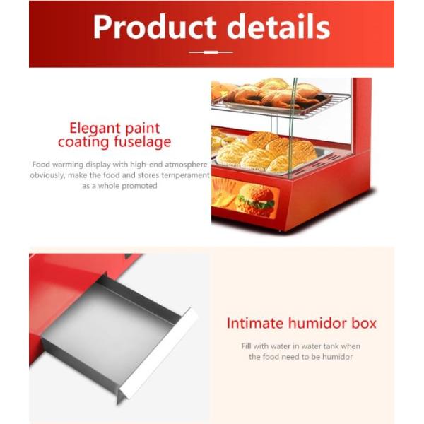 3 слоя Красная закуска для продовольствия Теплый витрина для коммерческого решения консервирования продуктов питания